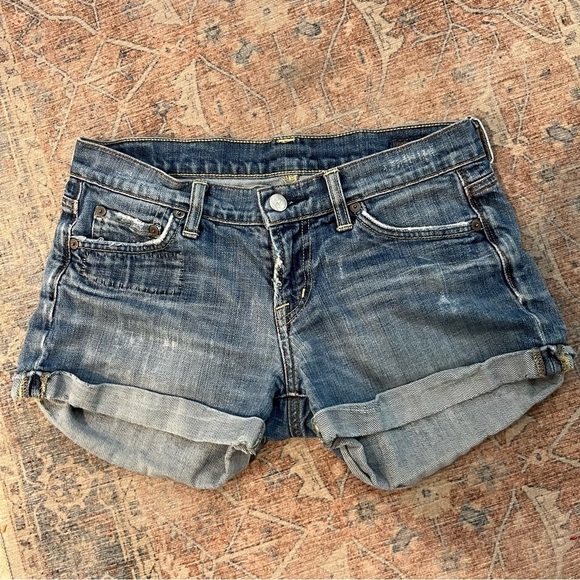 Citizens Of Humanity Pants - Citizens of Humanity Jerome Dahan Distressed Roll Hem Shorts 26